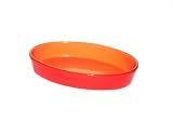 Piral Oval 10.5 Inch x 6 7/8 Inch Baker, Deep Red