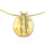 14K Artform Ladybug Slider Pendant &amp; Omega Necklace 17"