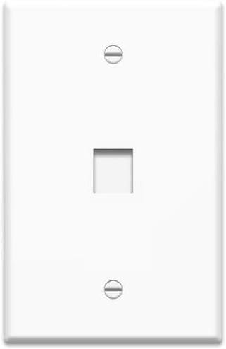 4XEM 4XFP01KYWH 1 Port/Outlet RJ45 Cat5/Cat6 Ethernet Wall Plate (White) - 1 Socket(s) - White