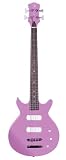 Luna Pandora Double Cutaway Bass Guitar, Lavender