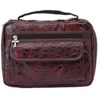 Embassy Alligator Embossed Burgundy Genuine Leather Bible Cover