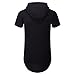 UNRESTRAINED Mens Hip Hop Longline Pullover Short Sleeve Hoodie Shirt Black M