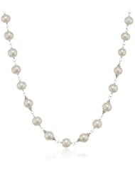 White Potato Freshwater Cultured Pearl with Sterling Silver Clasp Linked Necklace, 16"+2" Extender