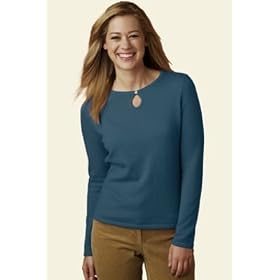 Women's Regular Cashmere Keyhole Crew Neck