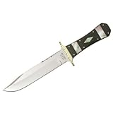 Colt Knives 283 Bowie Fixed Blade Knife with Ebony Wood Handle & Mother of Pearl Trim