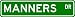 MANNERS Street Name Sign ~ Personalized Family Lastname Sign ~ Gameroom, Basement, Ga...