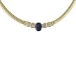 14K Yellow Gold Sapphire and Diamond Necklace