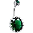 May 13mm Oval Solitaire Birthstone Belly Ring