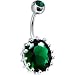 May 13mm Oval Solitaire Birthstone Belly Ring