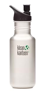Klean Kanteen 18 oz Stainless Steel Water Bottle (Sport Cap 2.0) - Brushed Stainless