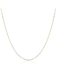 10K Gold 1mm Figaro Chain Necklace, 16"