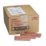 Flat-Packed Kraft Tubular Coin Wrappers, Penny, $.50 Capacity, Red, 1000/Box MMF216020007