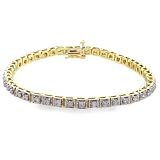 2 Carat Diamond 14K Straight Line Link Bracelet (2ctw, I-J, I2-I3)