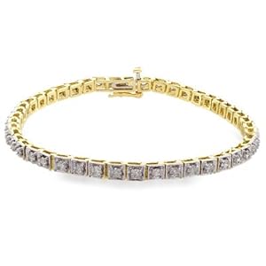2 Carat Diamond 14K Straight Line Link Bracelet (2ctw, I-J, I2-I3)