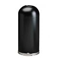Safco(R) Dome-Top Receptacle With Open Lid, 15 Gallons, Black