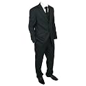 Milan Collection "Echo" 3 Piece Black - Light Stripe Executive Suit