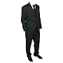 Milan Collection "Echo" 3 Piece Black - Light Stripe Executive Suit