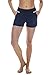 90 Degree By Reflex Soft Comfy Activewear Lounge Shorts with Pockets and Drawstring for Women - Heather Navy - Small