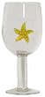 Hand Blown Glass Yellow Starfish Goblet Glass 8.5"H Set of Four