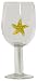 Hand Blown Glass Yellow Starfish Goblet Glass 8.5"H Set of Four