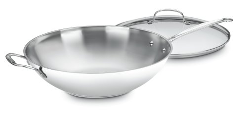 Cuisinart Chef's Classic Stainless 14-Inch Stir-Fry with Helper Handle and Glass Cover