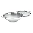 Cuisinart Chef's Classic Stainless 14-Inch Stir-Fry Pan with Helper Handle and Glass Cover