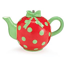 Festive Christmas Ornament Shape Teapot For Holiday Dining And Kitchen Decor