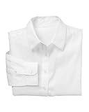 Harriton Women's 4.5 oz Long Sleeve Millennium Twill Button Down Dress Shirt M520W white Medium