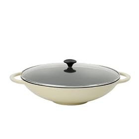 Chasseur Cast Iron Wok Set, Cream, 37 cm