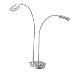 Adesso Eternity Double Gooseneck Desk Lamp, Satin Steel