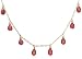 14k Yellow Gold, October Birthstone, Pink Tourmaline Briolette Station Necklace, 16