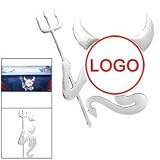 3D Devil Silver Tone PVC Sticker for Auto Car Rear Emblem