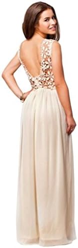 Rianbox Women's Chiffon Summer Sleeveless Maxi Dress XX-Large, Beige
