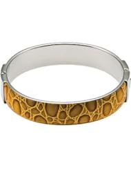 Amalfi™ Stainless Steel & Leather Bangle Bracelet 08.00 Inch Light Brown B456