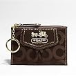 Coach Madison Op Art Brown Mini Skinny Coin Keychain Wallet 43252
