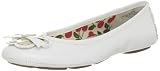 AK Anne Klein Women's Bassin Ballet Flat,White,6 M US