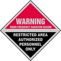 WARNING RADIO-FREQUENCY RADIATION HAZARD RESTRICTED AREA AUTHORIZED PERSONNEL ONLY 9 x 9... by Accuform
