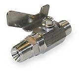 Industrial Grade 1BVL6 Ball Valve, 1/4 In MNPT x 3/8 In NPSM