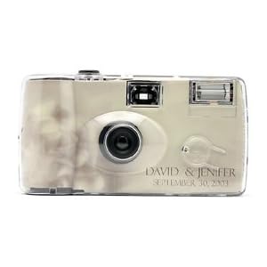 10 Pack Personalized Cream Rose Wedding Cameras - Matching Table Cards Included - 27 Exposures -... by