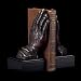 Bey-Berk Bronze & Wood Hands Bookends