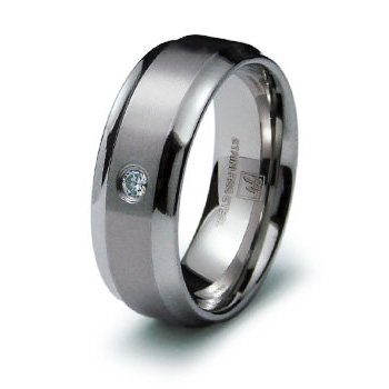 Stainless Steel Ring with CZ (Sizes 8-12)