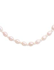 14k White Gold 18in Purple & White Freshwater Cultured Pearl Necklace.