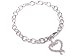 18k White Gold Diamond Heart Shape Charm Link Bracelet Ct.Tw 0.75