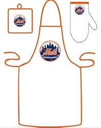 New York Mets Grilling Apron Set - Baseball Sports Merchandise