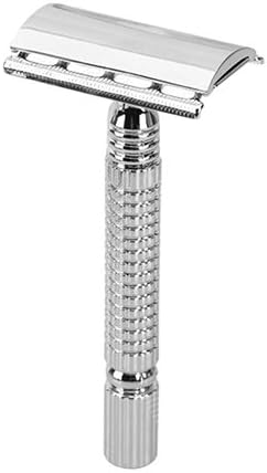 Stainless Silver Safety Razor - Double Edge Blade Shave