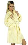 Solid Terry Loop Bathrobe, 100% Cotton Terry Cloth, Short, Yellow, One Size