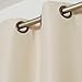 Beige Wide Width Antique Brass Grommet Top Thermal Insulated Blackout Curtain 80 Inch Wide by 96 Inch Long Panel