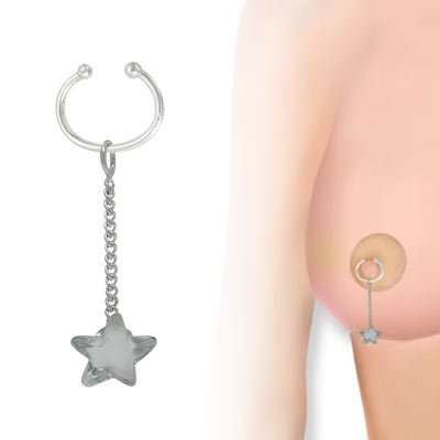 Non Piercing Dangle Star Nipple Clip