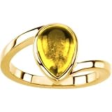 14K Yellow Gold Cabochon Citrine Ring