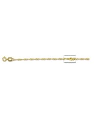 14k Solid Yellow Gold Singapore Rope Chain Necklace 1mm 24"